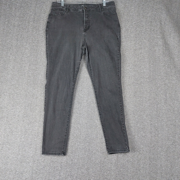 OLD NAVY JEANS WOMENS FADED BLACK HIGH RISE ROCKSTAR SUPER SKINNY DENIM PANTS 16 - Picture 1 of 11